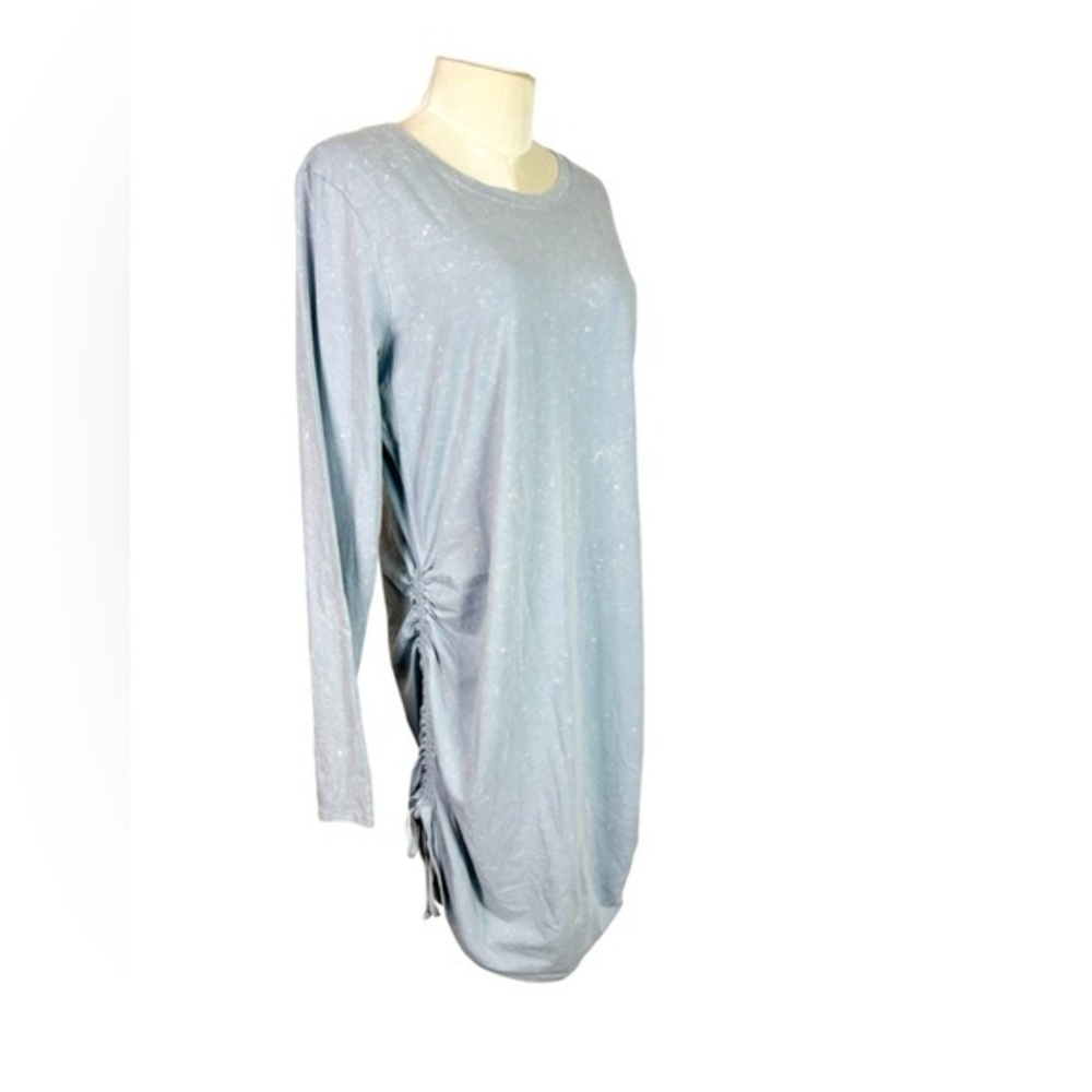 Victoriaโs Secret PINK Ruched Side Dress size XL blue chalk washโ long sleeve